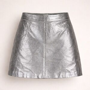 Zara Woman Mini Skirt M Silver Metallic Y2K Indie Sleaze Shimmer Soft Grunge